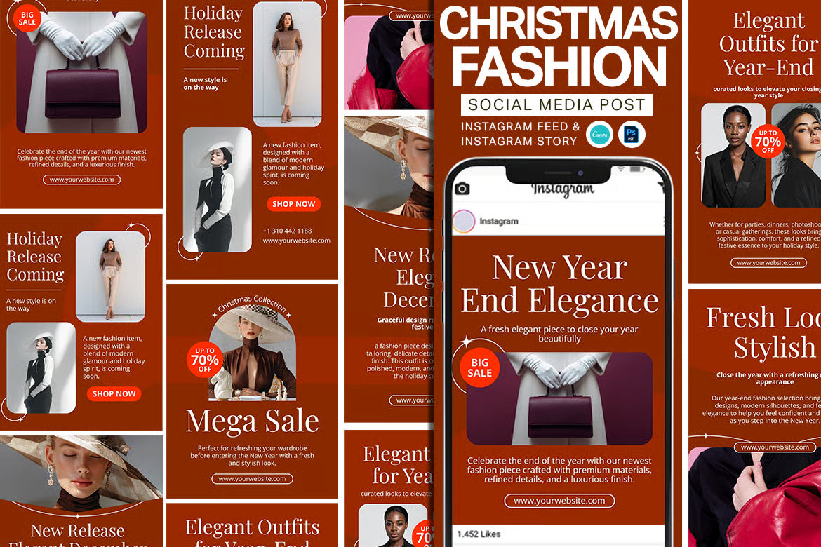Christmas Fashion - Instagram Post Template