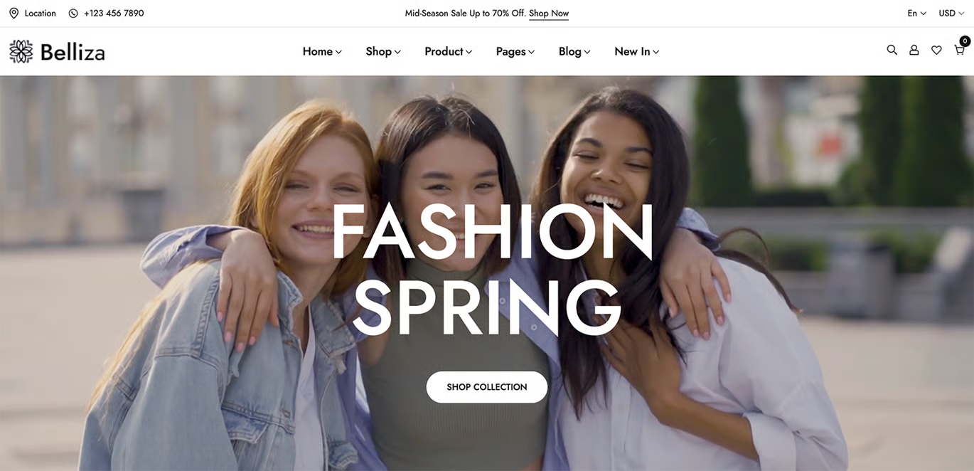 Multipurpose eCommerce Shopify Theme - Belliza